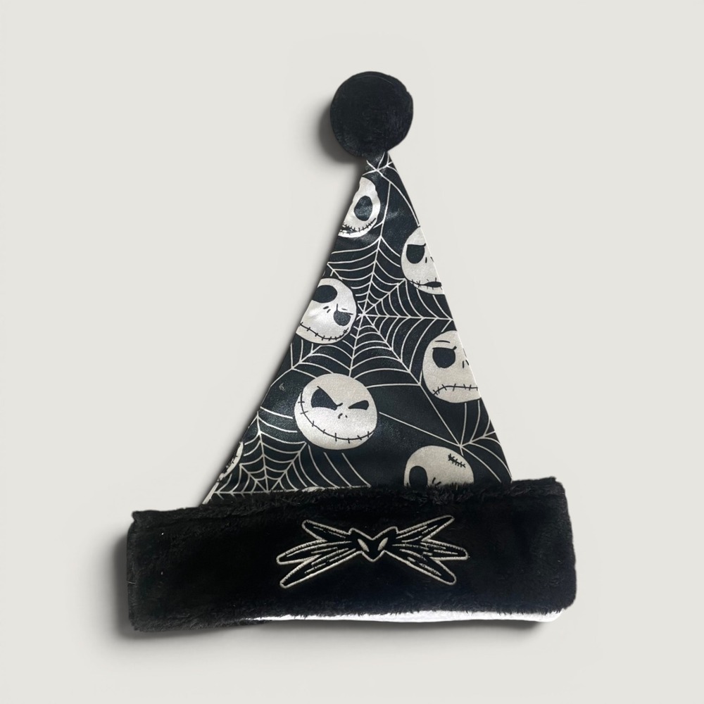 Disney Nightmare Before Christmas Jack Skellington Santa Hat Black Kids